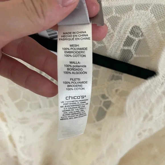 Chicos Cream Mesh Lace Jacket| Medium/8 - Picture 2 of 6